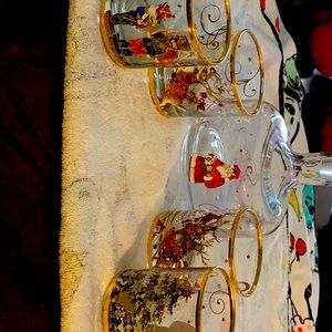 Williams -Sonoma Christmas glasses and decanter.